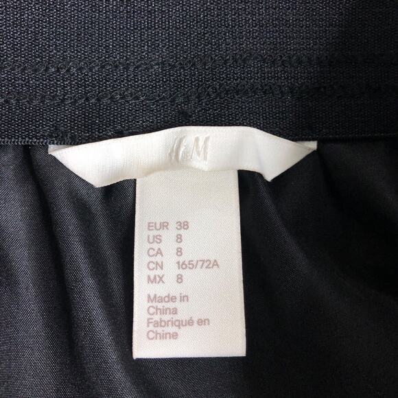 H&M Skirt Womens 8 Black Mesh Floral Embroidery Lined Boho Cottagecore Coquette‎ - Picture 3 of 16